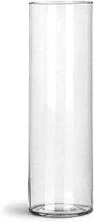 Vaso cilíndrico de vidro transparente 40x14 cm para decoração
