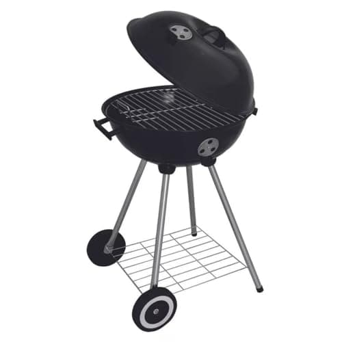 Churrasqueira esmaltada preta Mor Guarapari 46cm com grelha removível e rodas