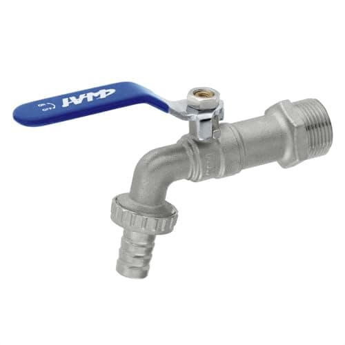 Torneira Esfera Tanque Jardim 3/4 x 3/4 Alavanca Ivm Italy com Bico para Mangueira usual para Máquina de Lavar Tanques e Lavadora de Roupas