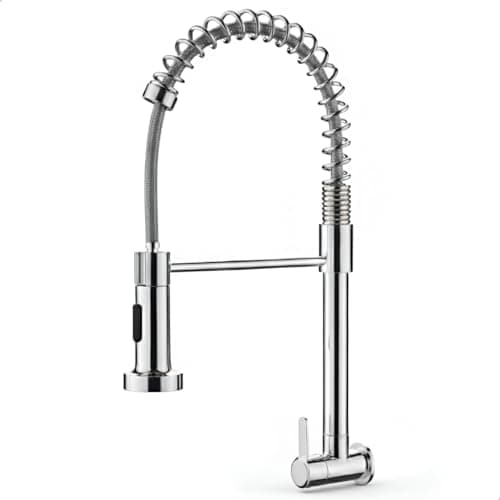 Torneira Gourmet Cozinha de Parede Cromada em Inox SOFTINOX 2 Jatos — Torneira Flexível de Parede 1/4 de Volta Bica Giratória 360° Metal Cromado