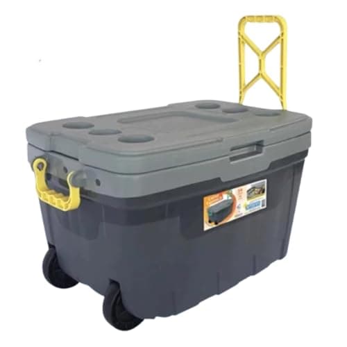 CAIXA TÉRMICA GRANDE 54L | COOLER COM RODINHAS 74 LATAS PRAIA PISCINA CAMPING