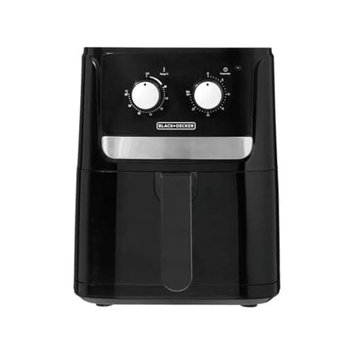 Fritadeira elétrica Black+Decker AFM4, preta e prata, controles rotativos, logo BLACK+Decker