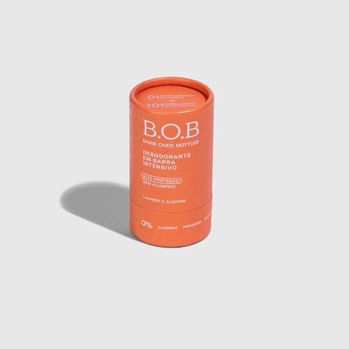 Desodorante em Barra Intensivo Lavanda e Alecrim B.O.B | Alta Proteção, sem alumínio, natural, vegano, livre de crueldade, sustentável, livre de plástico, waterless, 0% álcool.