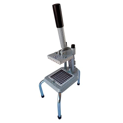 Cortador e picador de legumes industrial de 51cm com base quadrada e alça preta
