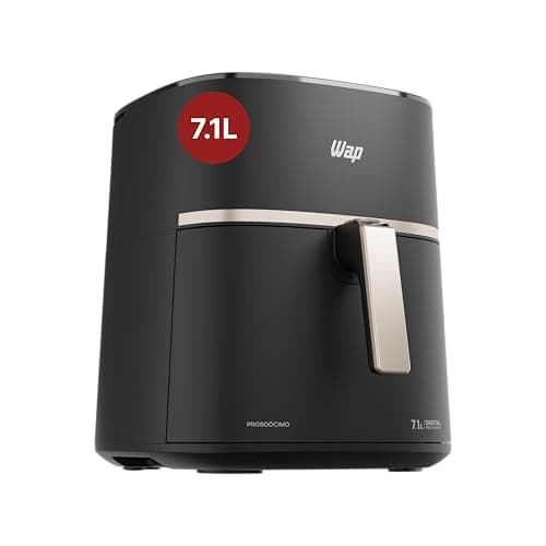 Fritadeira Elétrica Air Fryer WAP MEGA FAMILY DIGITAL Timer 60 Minutos 7,1 Litros Preto 127V 1700W