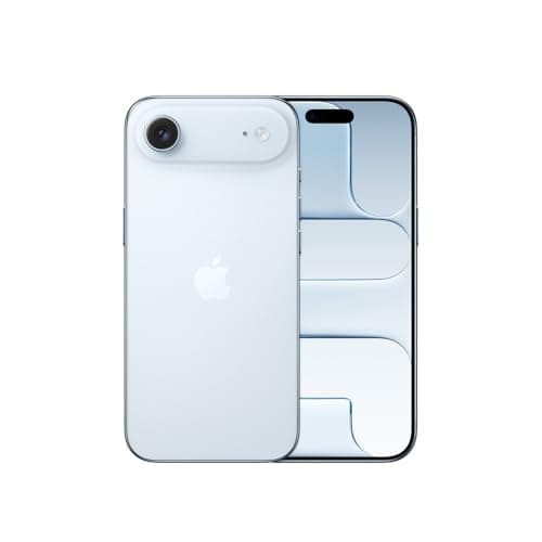 iPhone Air 256 GB Azul céu, vista traseira com câmera dupla e logo da Apple