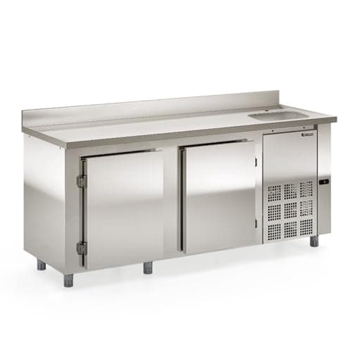 Balcão de Encosto Refrigerado GBFE-200 CD Gelopar - Aço Inox 556L Cuba Lado Direito 220V
