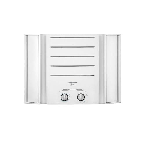 Ar-condicionado de janela Springer, modelo mecânico, 7.500 BTU/h, 220v, cor branca, controles de temperatura e ventilação visíveis.