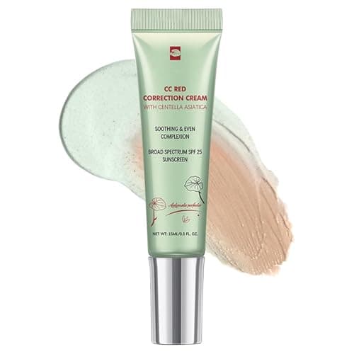 MAEPEOR Creme CC Corretor de Cores 5 Cores Corretivo Facial Leve Multiuso com Acabamento Iluminador Acalma e Hidrata a Pele (03 Verde)