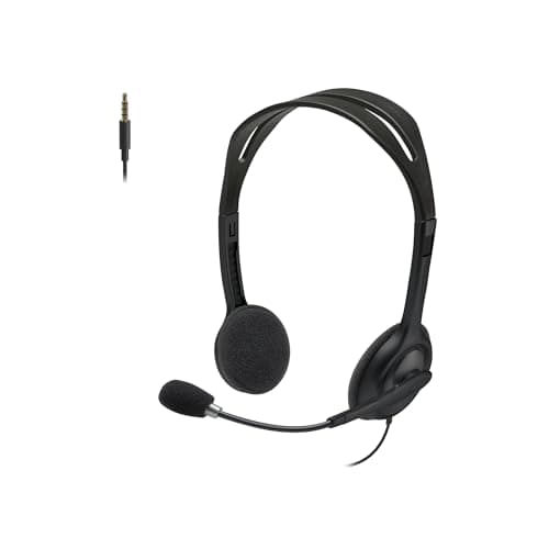 Headset com fio Logitech H111 com Microfone com Redução de Ruído e Conexão 3,5mm
