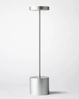 Luminária de mesa sem fio, estrutura de metal de alumínio, prata