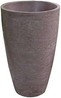Vaso de planta oval moderno em polietileno cinza