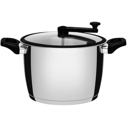 Pipoqueira Tramontina Allegra em aço inox com tampa de vidro, 22 cm
