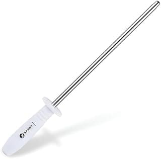 Chaira para faca 8 polegadas aço inox cabo branco 31cm