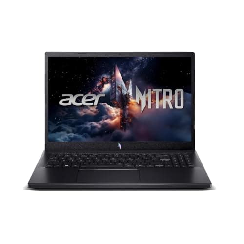 Notebook gamer Acer Nitro V15 ANV15-52-737P com teclado retroiluminado e tela mostrando o logotipo da Acer