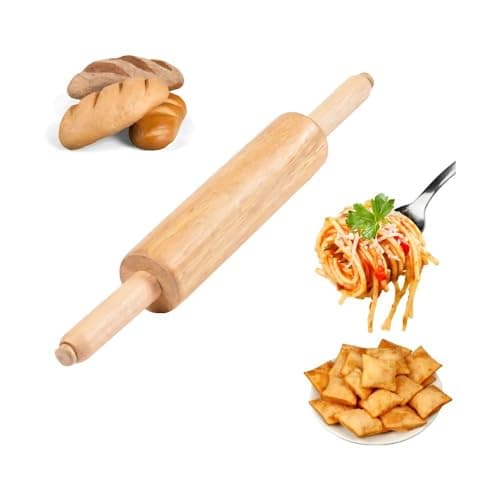 Rolo de Massa de Madeira 43cm Tradicional para Abrir Massas de Pão, Pizza, Pastel e Confeitaria