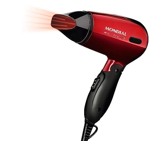 MONDIAL Secador, Max Travel, Bivolt, Preto/Vermelho, 1200W - SC-10