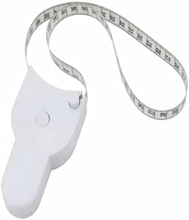 Fita métrica retrátil branca com trava automática para medidas do corpo