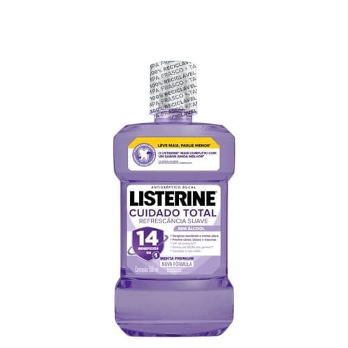 Listerine Cuidado Total 14 Benefícios em 1 Enxaguante Bucal Sem Álcool, 500ml