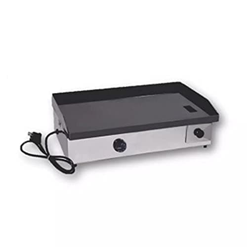 Chapa elétrica industrial para lanches 40x60 110V com superfície preta e base branca