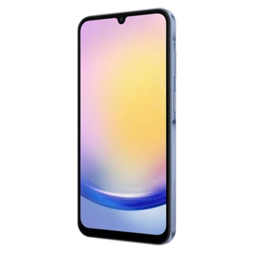 Smartphone Samsung Galaxy A25 5G 256GB em azul, tela frontal