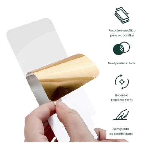 Película Hprime Nanoshield Samsung Galaxy S25 Ultra com adesivo de remoção e sem perda de sensibilidade.