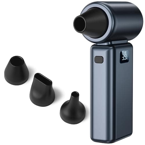 Aspirador elétrico portátil turbo cinza e preto com três bocais