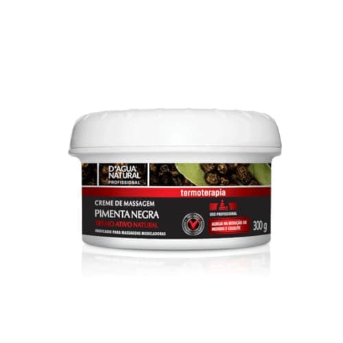 D'AGUA NATURAL Creme De Massagem Pimenta Negra D'Agua Natural 300 G