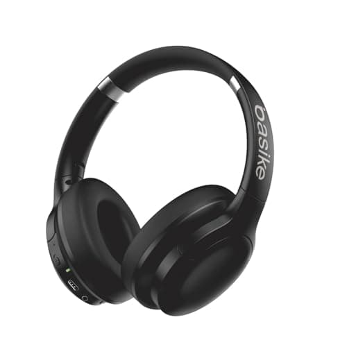 Basike Fone de Ouvido Bluetooth, ANC Cancelamento de Ruído Ativo Headphone Bluetooth 5.3+EDR, Som Surround 3D, Headset com Microfone, Certificação Hi-Pure Audio, 30 horas reprodução, Y6 (Preto)