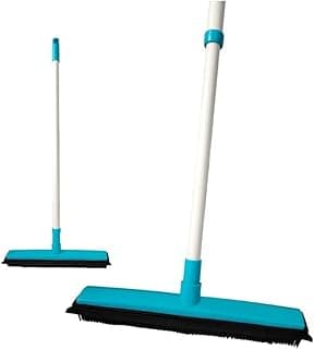 Vassoura Magica Emborrachada Multiuso Rodo 2 Em 1 Com Cabo Extensivel Tira Pelos Cabelo Poeira