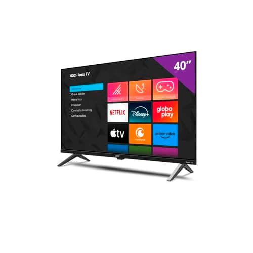 Smart TV 40 polegadas AOC Roku TV DLED Full HD com aplicativos visíveis