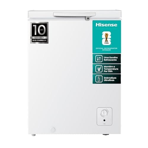 Freezer Horizontal Hisense 142 Litros Branco com Tecnologia de Compressor e Garantia de 10 Anos