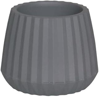 Vaso decorativo cinza em forma de onda com textura em relevo - Mor Cachepot Wave 15cm