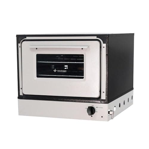 Forno a Gás Sem Pés Venâncio com Visor Industrial - BRF, ângulo frontal, branco e preto, logotipo Venâncio