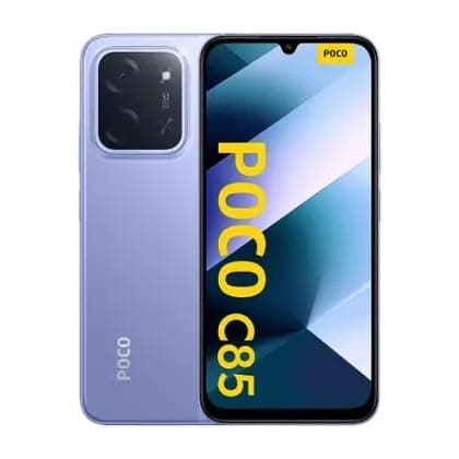 Smartphone Xiaomi POCO C85 Roxo 8GB RAM 256GB ROM - Visão frontal e traseira