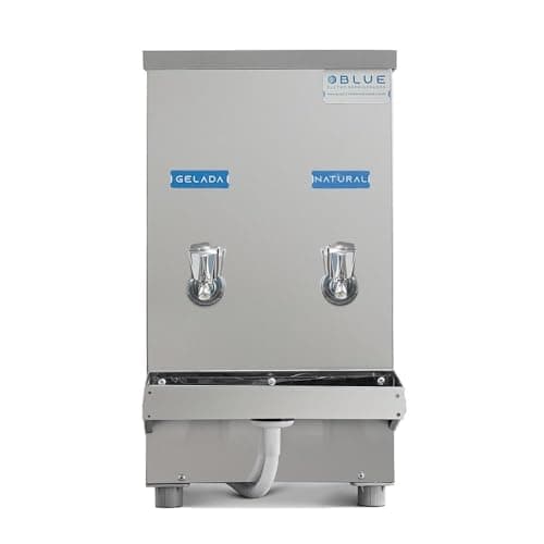 Bebedouro Purificador Industrial Blue Bancada 2 Torneiras Natural e Gelada 20L Inox PIB20L220VN-2T 220V