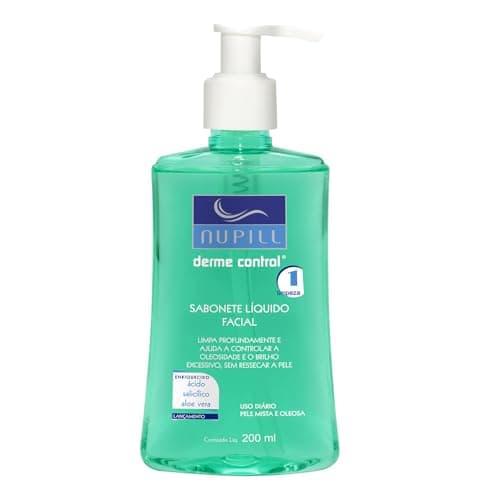 Sabonete Liquido Facial Nupill Derme Control 200Ml, Nupill, Verde