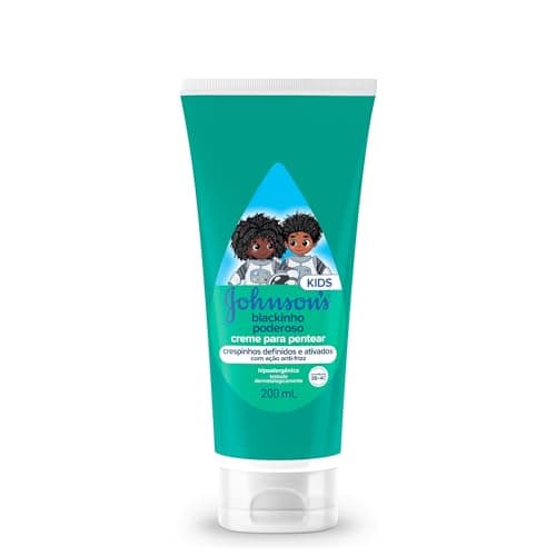Johnson's Baby Creme Para Pentear Infantil Para Cabelos Crespos Blackinho Poderoso, 200ml