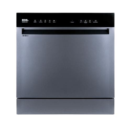 Lava-louças EOS Premium 10 Serviços prata modelo ELL08S com painel preto e funções iluminadas