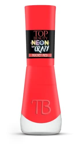 Top Beauty Esmalte Para Unha Premium Cremoso Neon My Crazy - Rocket Red 9 G