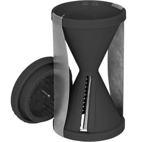 Cortador de legumes espiral manual preto com lâmina de aço inoxidável