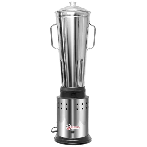 Liquidificador industrial 8 litros aço inoxidável base preta