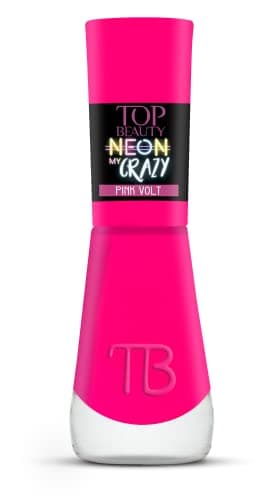 ESMALTE PARA UNHA TOP BEAUTY PREMIUM CREMOSO NEON MY CRAZY - PINK VOLT