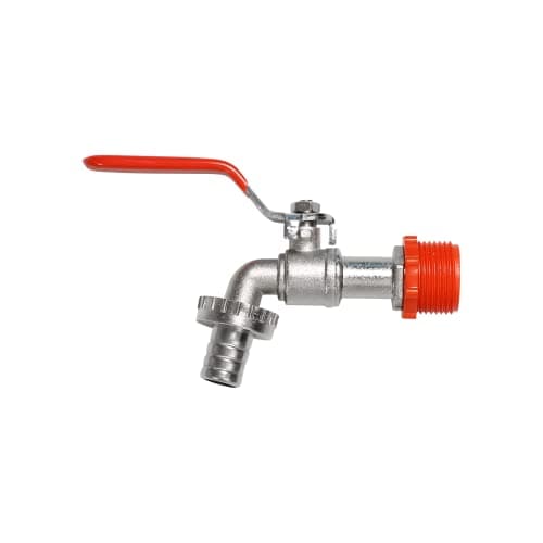 Atlas - Torneira Metálica de 1/2" com Adaptador de 3/4" com Registro de Esfera, Alavanca Metálica e com Acabamento em PVC