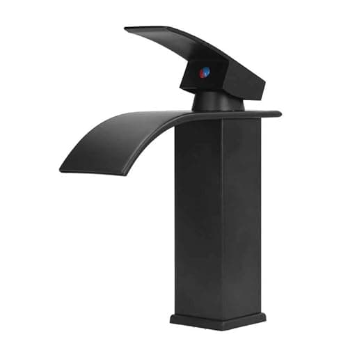 Torneira Banheiro Monocomando Cascata 18cm Misturador Baixa Preto