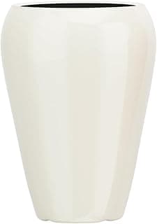 Vaso decorativo de fibra de vidro off-white, grande, 74cm, estilo moderno