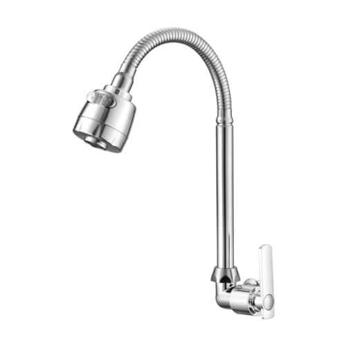 Torneira Gourmet Flexível para Cozinha de Parede – Luxo em Metal, 1/4 de Volta