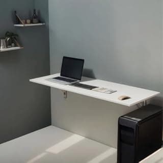 Mesa Suspensa 1,20m MDF Mesa Home Office Escrivaninha Suspensa Moderna para Computador(Branco)