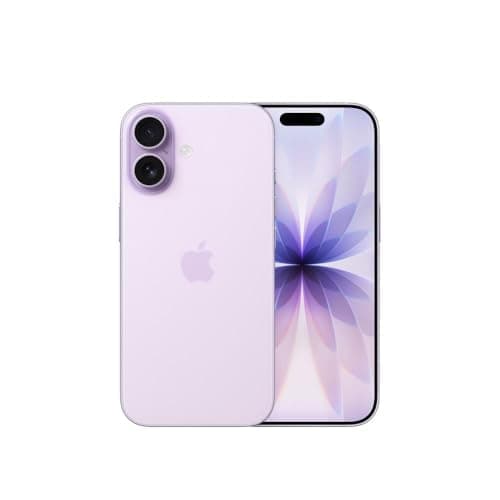 iPhone 17 256 GB cor lavanda vista traseira com câmera dupla e logotipo da Apple