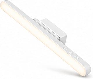 Luminária de mesa LED recarregável USB touch com suporte magnético e base, luz ajustável em três modos.